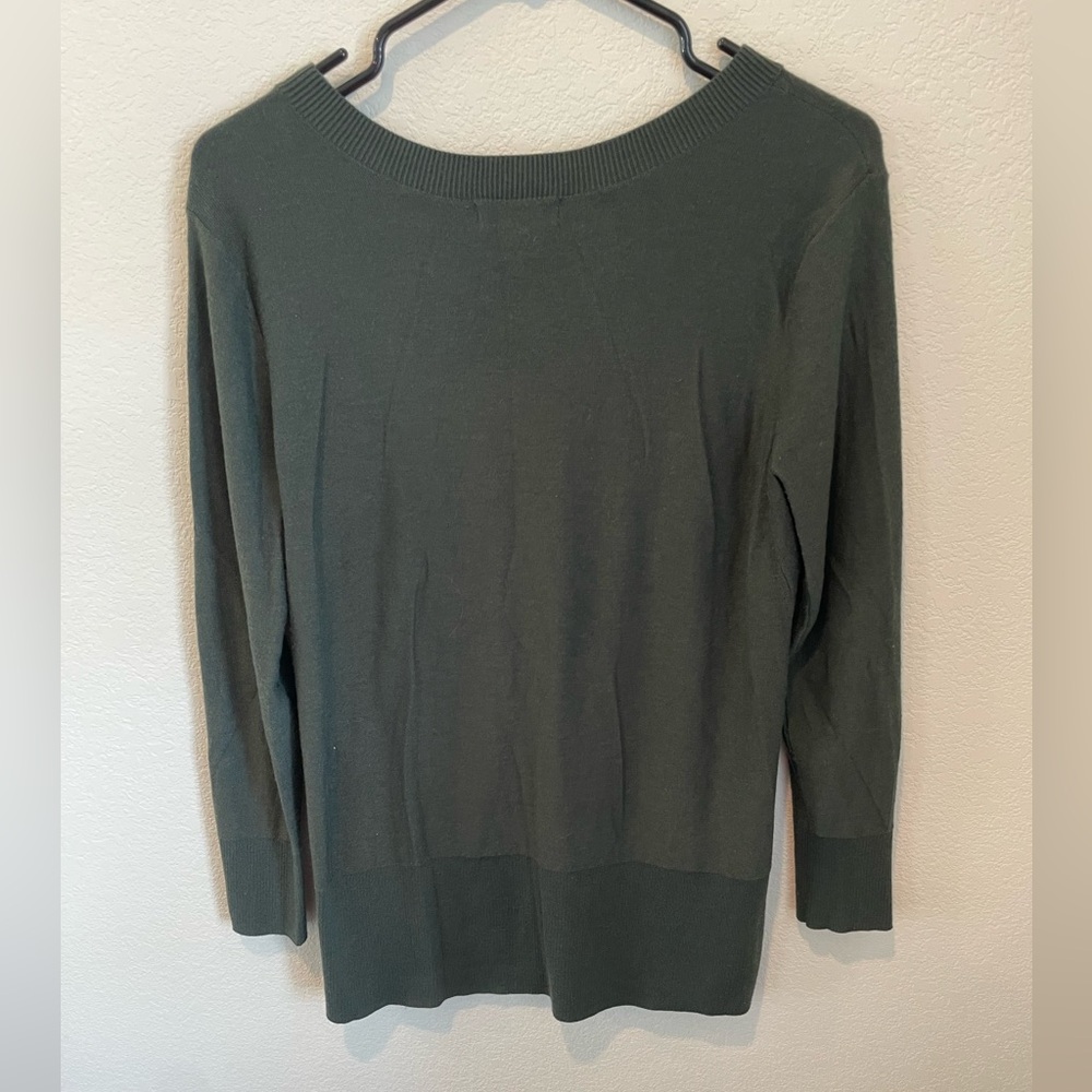 Trouvé Dark Green Crew Neck Sweater XS Lightweight Soft Minimalist Basic Women - Picture 8 of 8